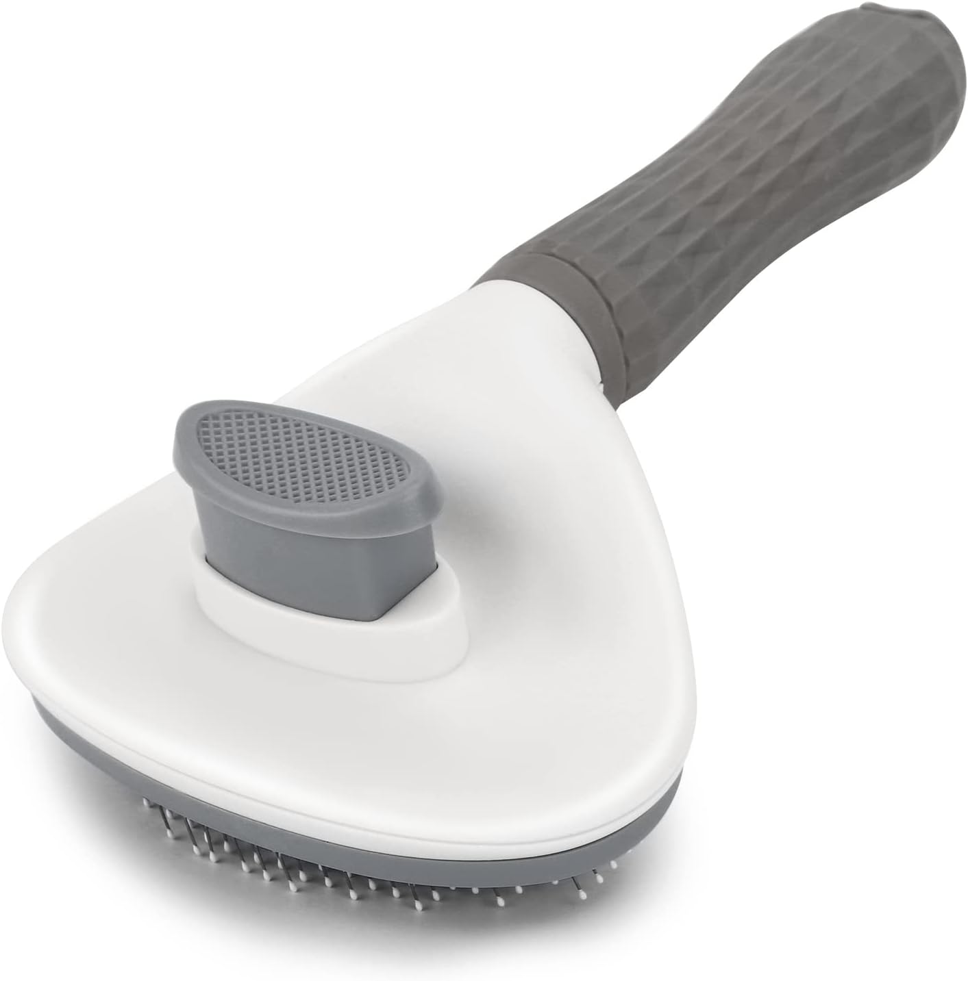 Self Cleaning Slicker Brush, Dog Cat Bunny Pet Grooming Shedding Brush - Easy to Remove Loose Undercoat, Pet Massaging Tool Suitable for Pets with Long or Short Hair Gray