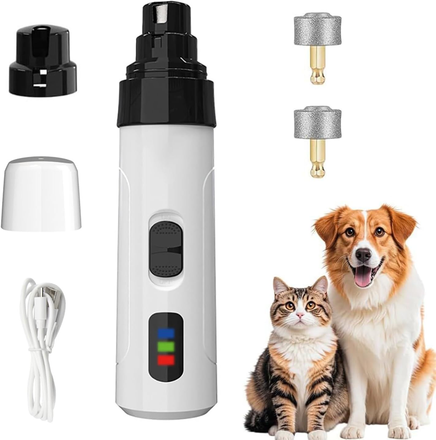 Nail Grinder,  Pet Nail Clipper,Rechargeable Dog Nail Grinder, Safe Effective Portable Pet Nail Trimmer for Home Use