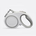 360° Tangle-Free Retractable Dog Leash, Heavy Duty Reflective Nylon Tape Lead 10 ft Long, up to 44lbs, One Touch Quick-Lock Braking System & Anti-Slip Handle, White-Gray (Small)