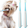 Small Dog Toothbrush, Cat & Puppy Tooth Brushing Kit, Ultra Soft & Mini Head Teeth Brush for Kitten & Tiny Pet, Doggy Toothbrushes Deep Dental Cleaning, 2 PCS - Blue