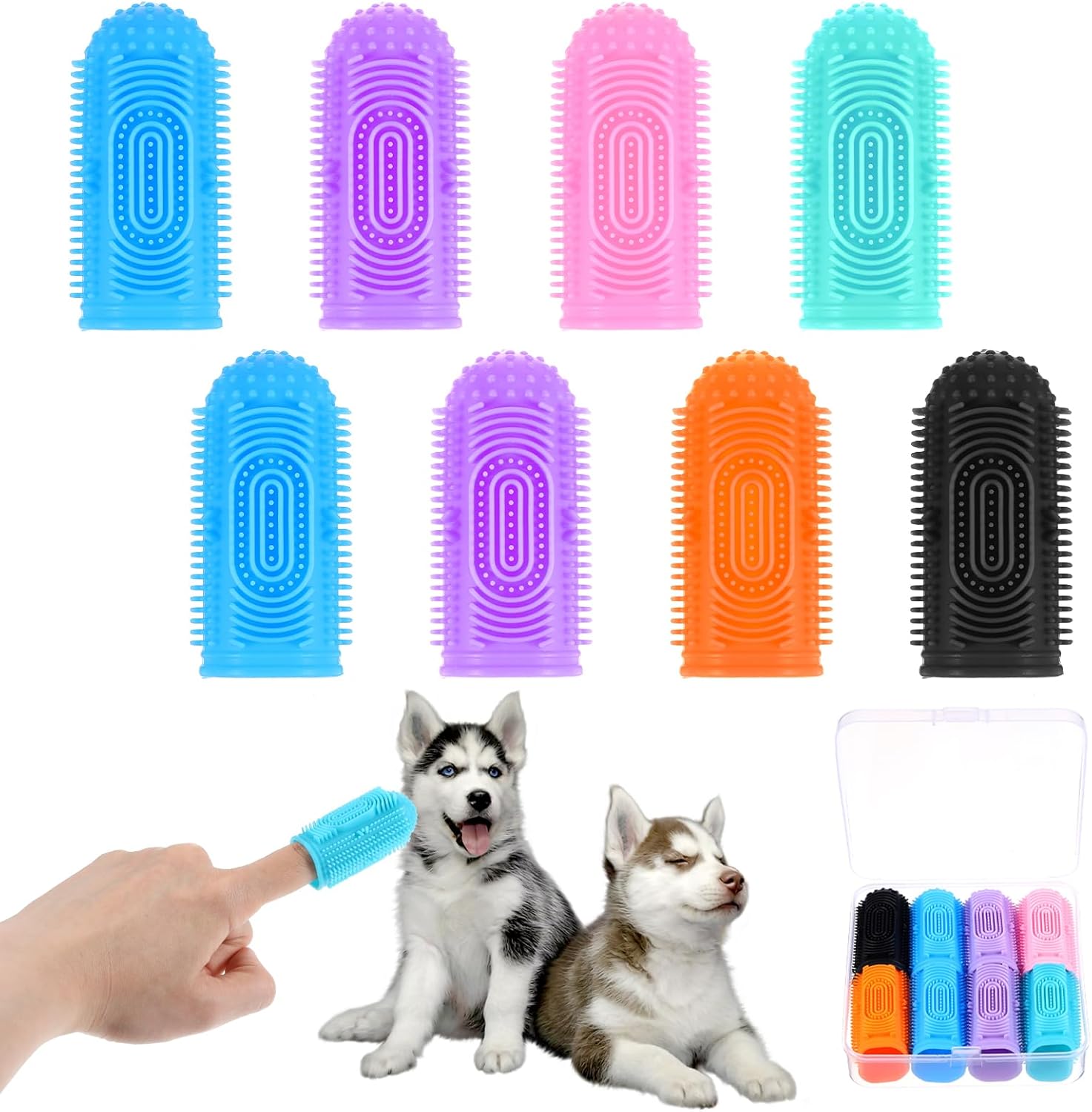 8 Pack Dog Toothbrush Kit, Finger Toothbrush for Dogs, Finger Toothbrushs for Dog Teeth, Dogs Dental Care Tooth Brush Puppy Tooth Brushing