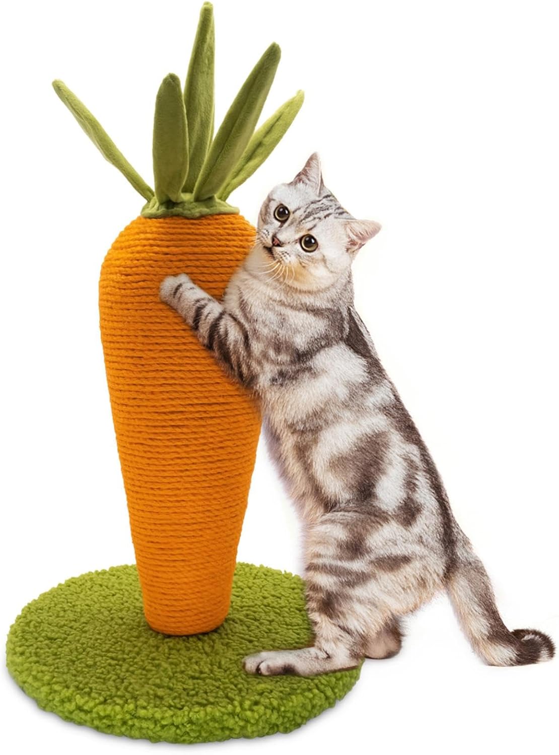 Cat Scratching Post, Cute Carrot Scratching Post, Nature Sisal Cat Scratcher for Indoor Cats and Kittens